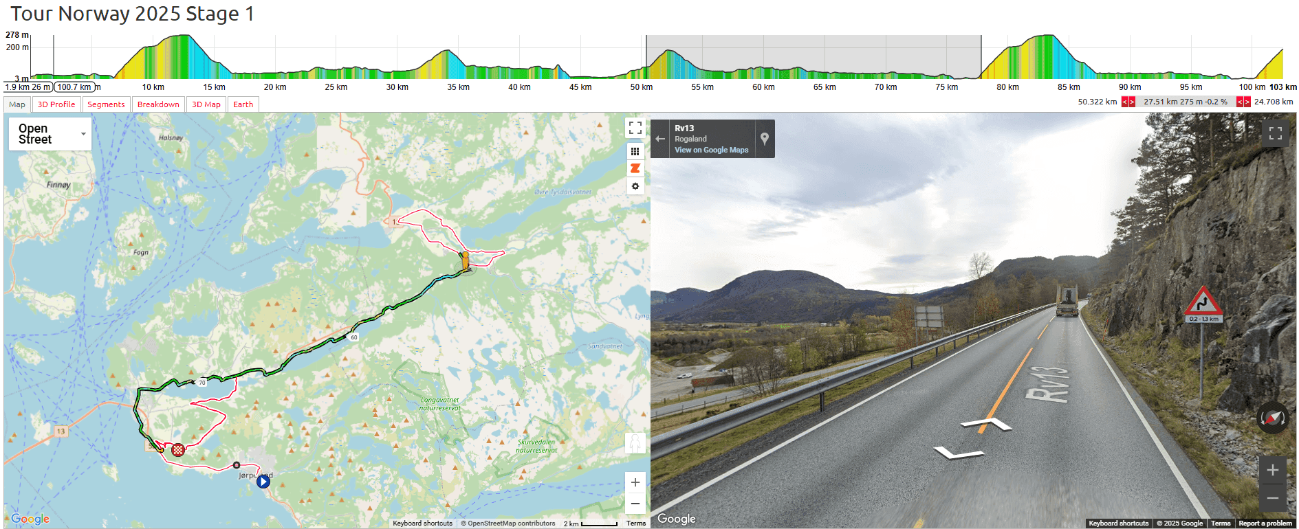Tour of Norway Women 2025 Stage 1 Course Analysis: 50.8km: Climb