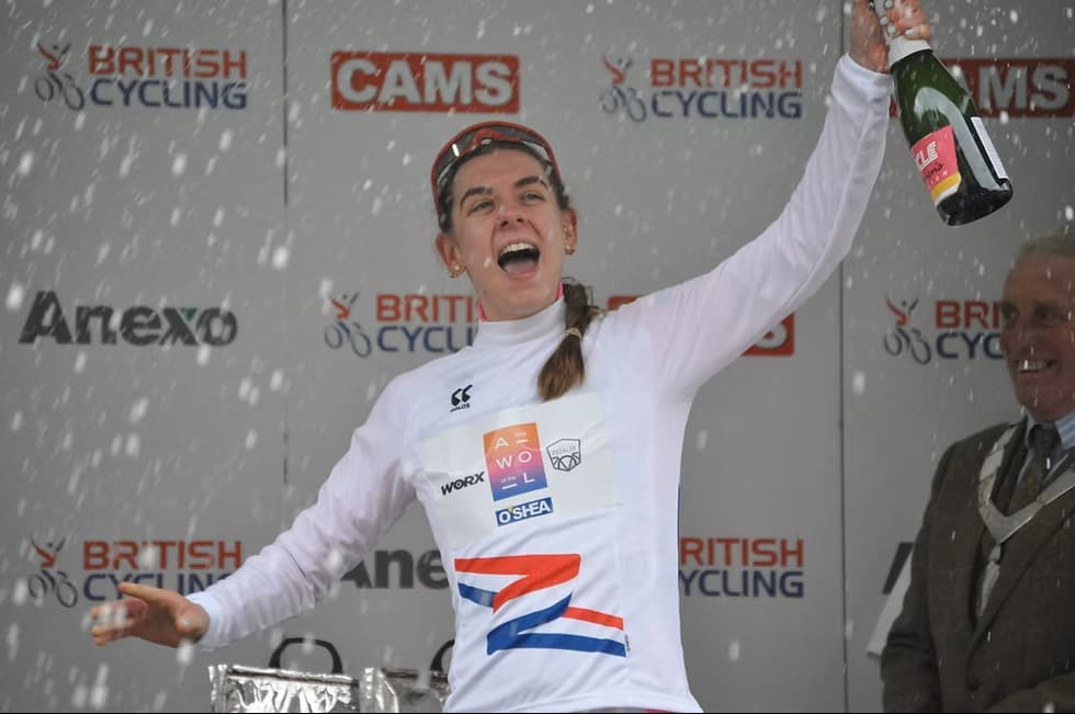 Jess competing in elite cycling