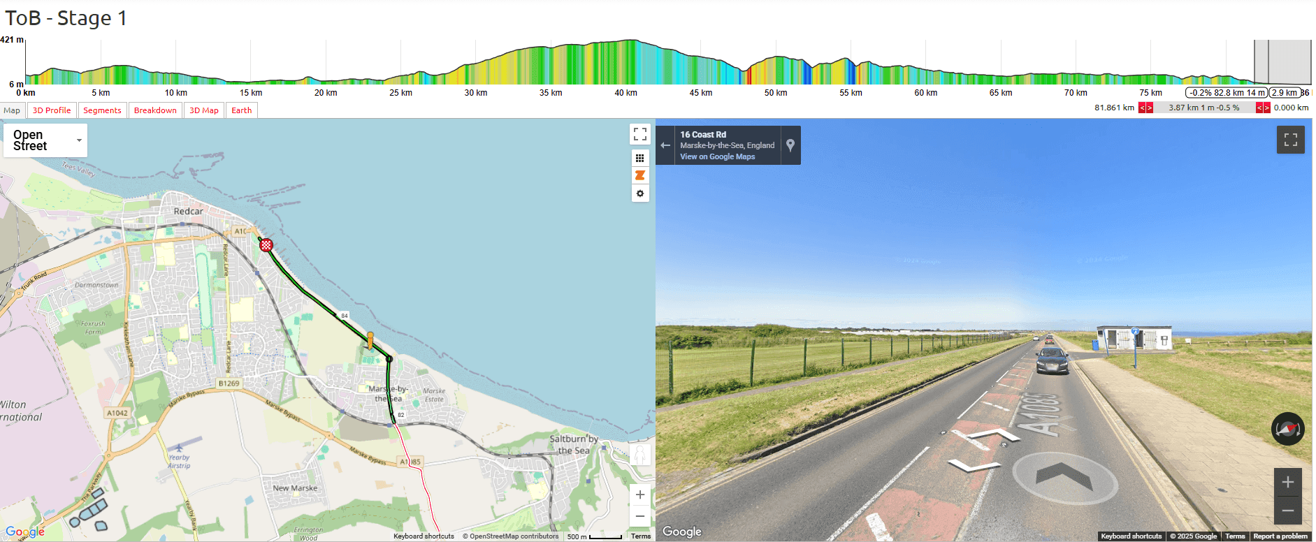 Tour of Britain Women 2025 Stage 1 Course Analysis: Section 4: Coastal Run-in (58-85.6km)