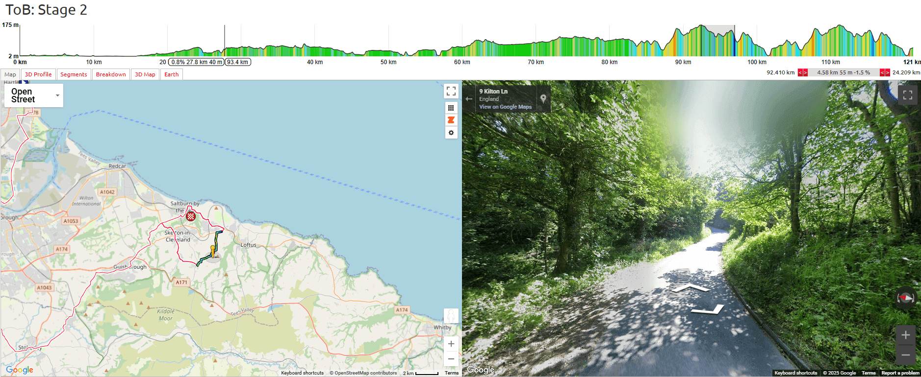 Tour of Britain Women 2025 Stage 2 Course Analysis: 87.5km (and 106km) Climb 1