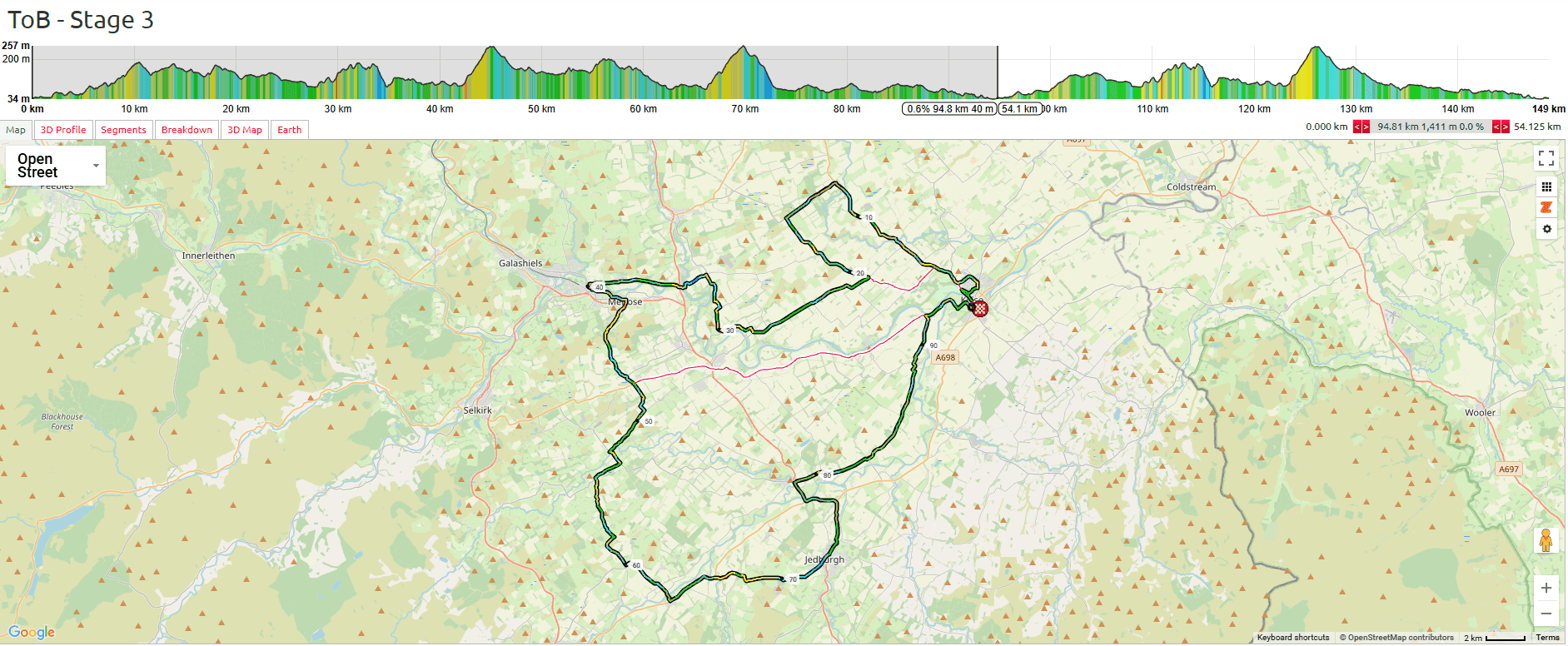 Tour of Britain Women 2025 Stage 3 Course Analysis: 95km Outer Loop