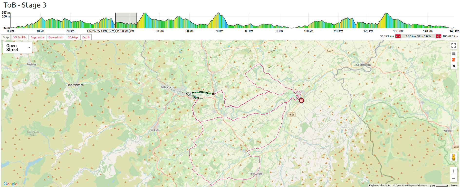 Tour of Britain Women 2025 Stage 3 Course Analysis: 35.7-42km: Approach to Major Climb