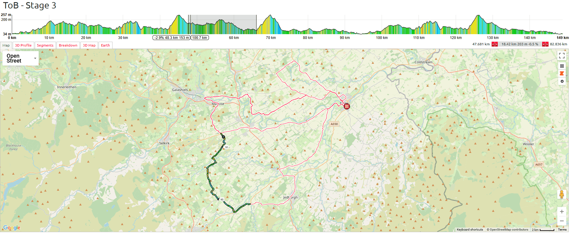 Tour of Britain Women 2025 Stage 3 Course Analysis: 48-65km: Rolling Roads to Dunion