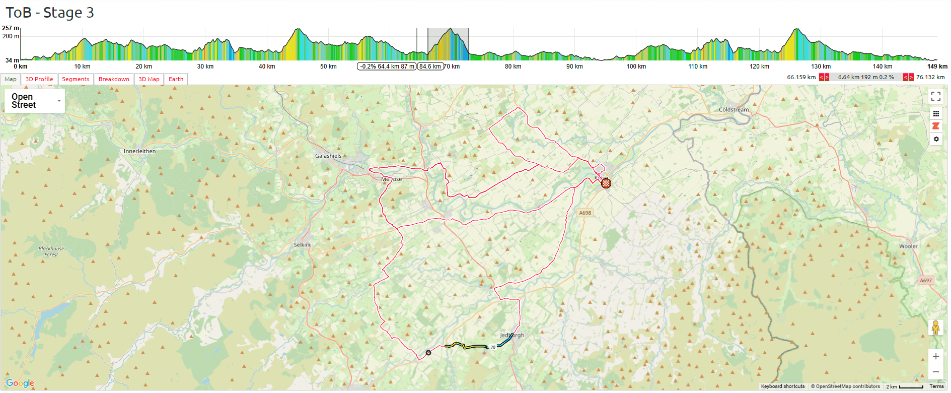 Tour of Britain Women 2025 Stage 3 Course Analysis: 66-73km: Dunion Hill