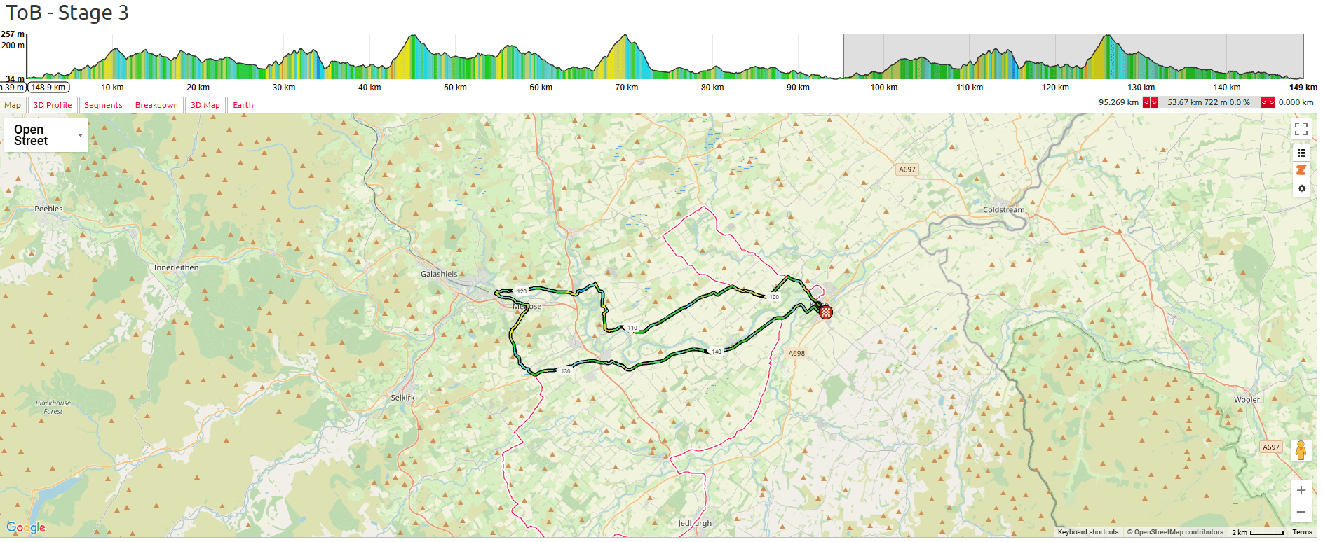 Tour of Britain Women 2025 Stage 3 Course Analysis: 95km to Finish: Inner Loop
